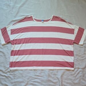 Old Navy Pink and Cream Striped Blouse